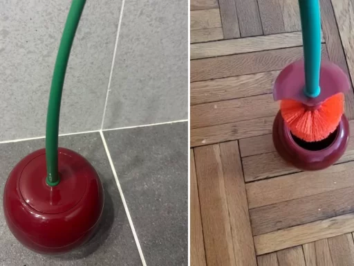 cherry-shaped toilet brush with holder