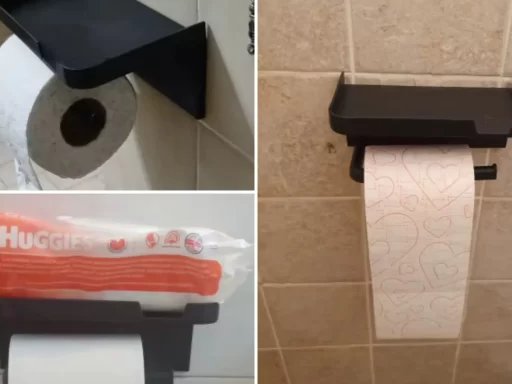 plastic toilet paper holder with phone shelf