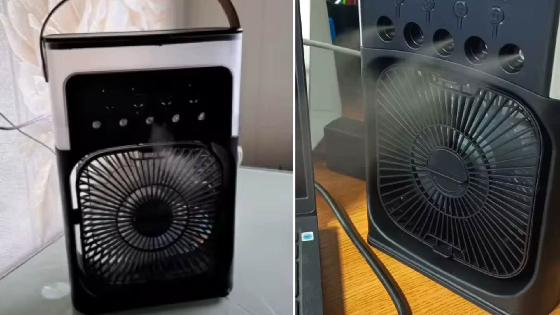 portable mini air cooler fan with a humidifier