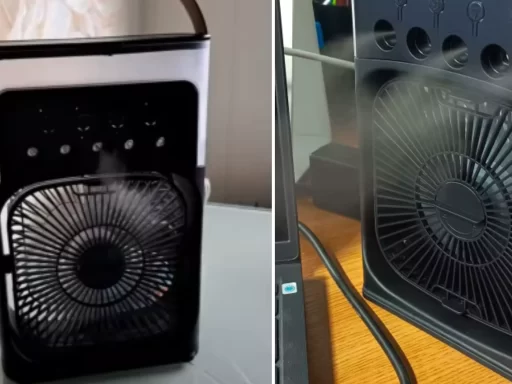 portable mini air cooler fan with a humidifier