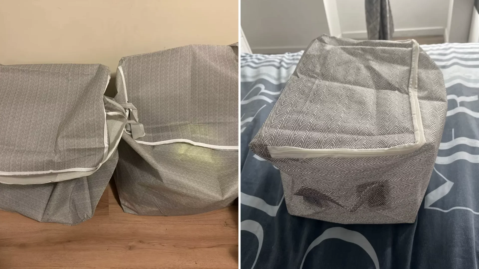 large capacity foldable quilt storage bag with zipper