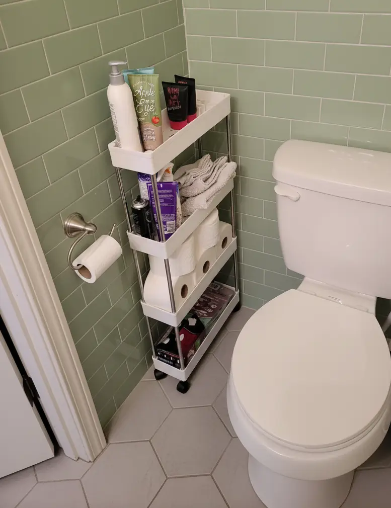 mobile shelving unit with wheels for small spaces