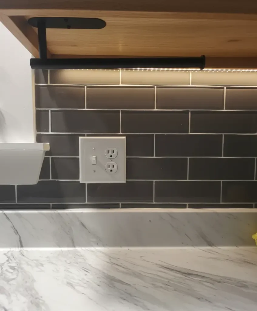 modern paper towel rack for kitchen counter