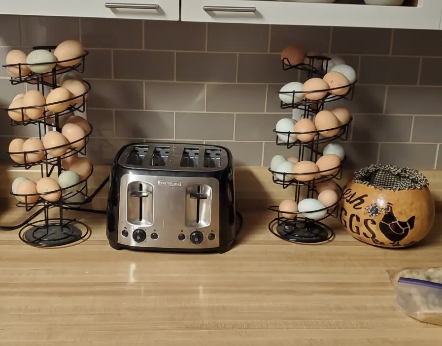vertical egg storage dispenser for eggs