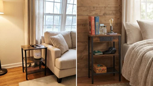 HOOBRO Nightstand with Charging Station