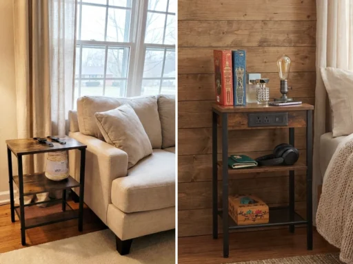 HOOBRO Nightstand with Charging Station